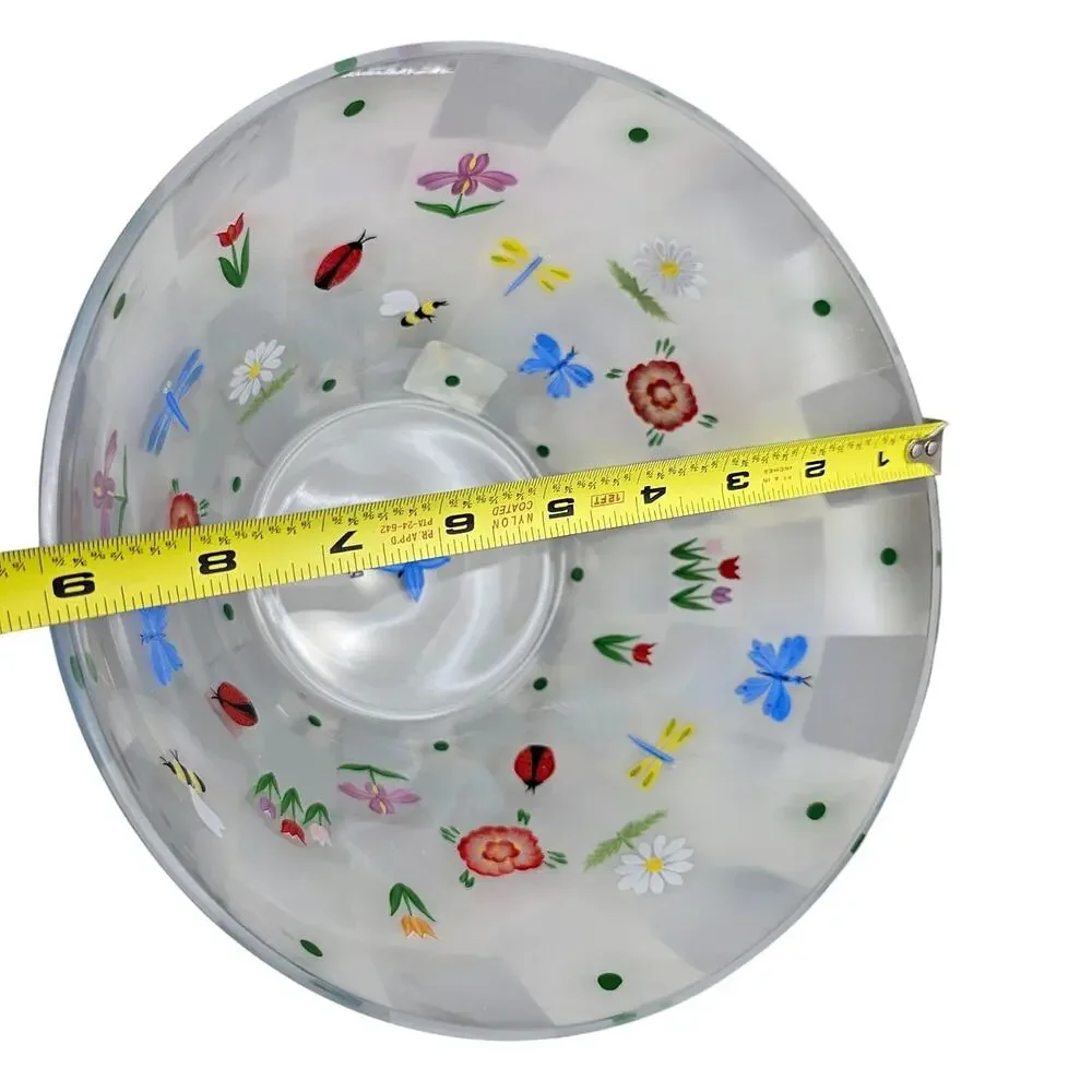Lenox Natures Splendor Hand Painted Salad Bowl Floral Butterfly Romania NIB VTG
